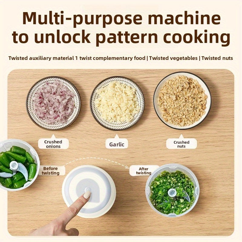 Upgraded Electric Garlic Press, Automatic Home Use Three-in-One Multi-Purpose Mincer & Chopper for Baby Food – Portable Kitchen Gadget with Easy Cleaning and Time-Saving Effort, Garlic Slicer Automatic, Manual Garlic Press, Garlic Crushing Plate, Garlic