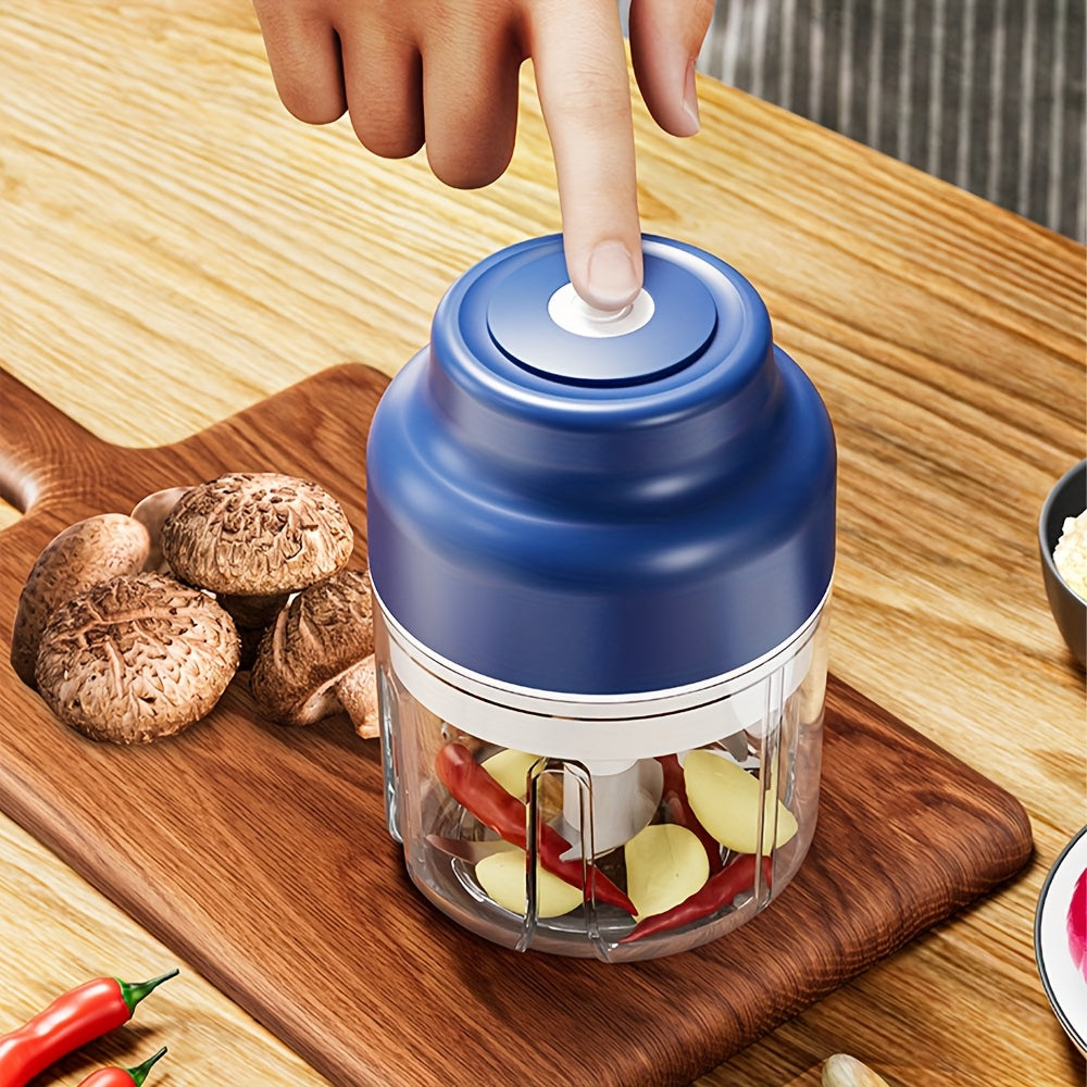 SENBOWE 320ml Six-Leaf Electric Garlic Mincing Device, Wireless Mini Garlic Press, Automatic Stirring Garlic Peeler, Kitchen Garlic Puller And Supplementary Food Machine