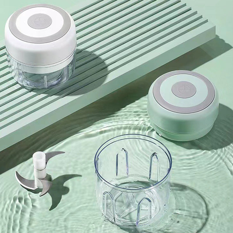 Electric Mini Garlic Chopper, portable rechargeable food processor with USB, stainless steel blades, garlic blender for garlic, onion, meat, chili, compact kitchen tool(Green), Garlic Mincer, Meal Prep Tool, Food Preparation, Portable Chopper, Handheld