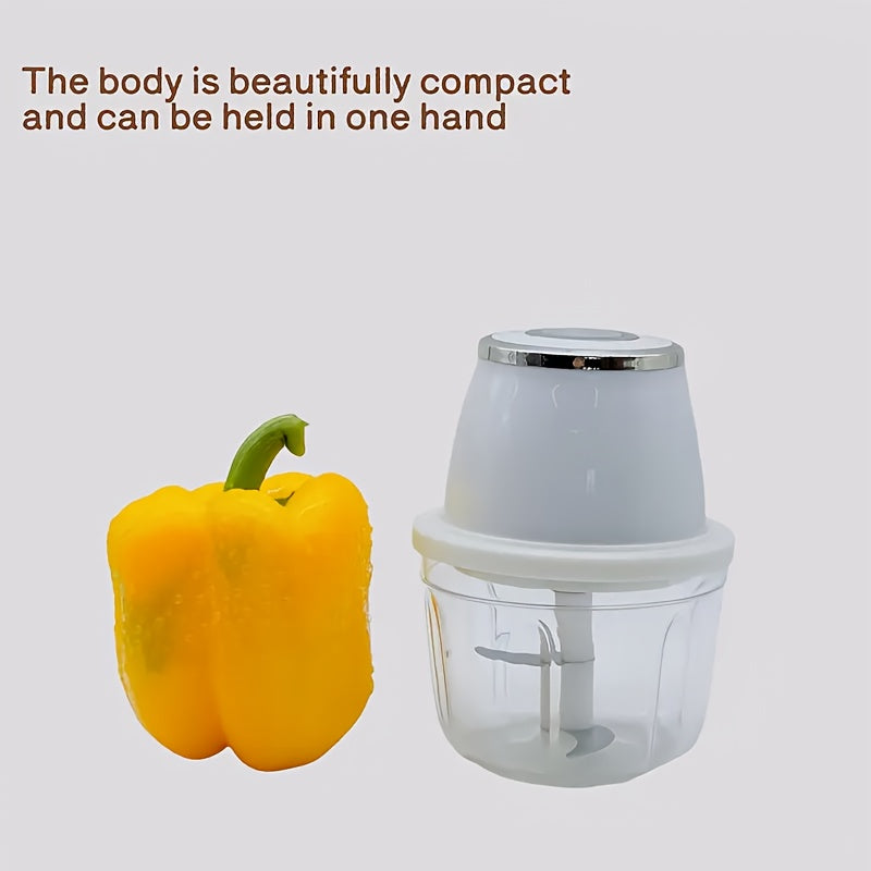 Electric Garlic Chopper, Mini Portable Vegetable Chopper, Garlic Grinder, Onion Chopper, Blender to Vegetables, Wireless Food Processor for Ginger, Chili, Fruit, Meat, Etc.