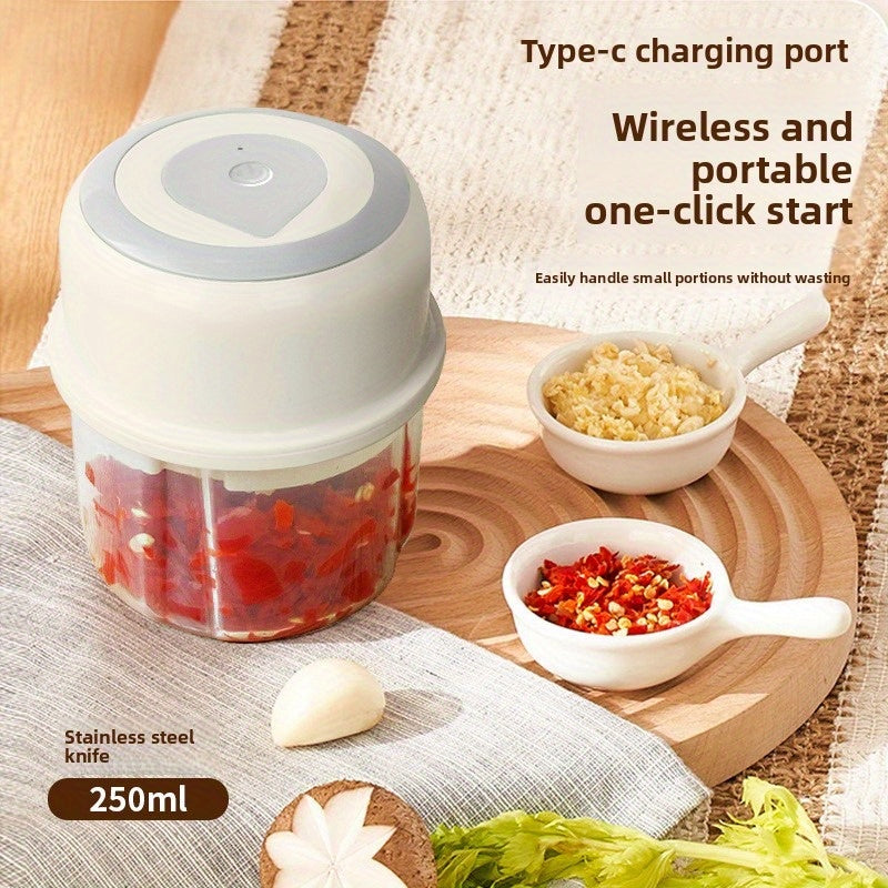 Upgraded Electric Garlic Press, Automatic Home Use Three-in-One Multi-Purpose Mincer & Chopper for Baby Food – Portable Kitchen Gadget with Easy Cleaning and Time-Saving Effort, Garlic Slicer Automatic, Manual Garlic Press, Garlic Crushing Plate, Garlic