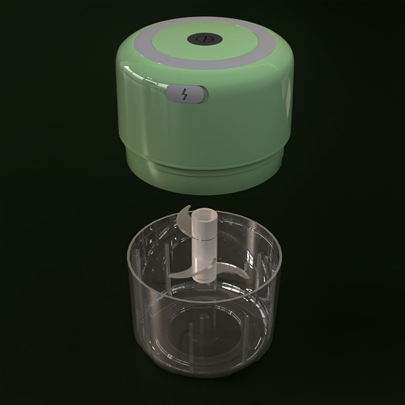 Mini Kitchen Rechargeable Garlic Chopper with Sharp Stainless Steel Blade, Durable PP Material, USB Charging, 1200 RPM Motor, Compact Design for Garlic, Peppers, Onions, Nuts, and Fruits – Perfect for Small Kitchens, Garlic Crusher