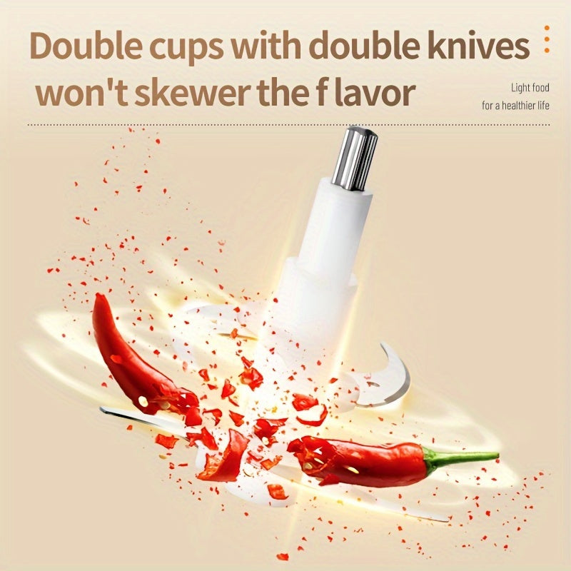 Plug-In Model with a 40.58oz Glass Meat Grinder Bowl And Three 8.45oz Seasoning Small Bowls. Household Preparation Seasoning Machine, Multifunctional Electric Grinder, Baby Food Grinder, Minced Meat Grinder, Food Chopper, Electric Vegetable Chopper,