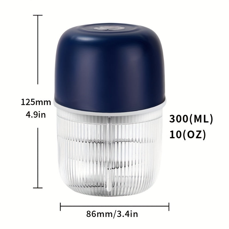 2 Sets Electric Garlic Crusher & Food Shredder - USB-Powered Electric Vegetable Chopper with 6 Blades, Portable Garlic Press, Onion, Chili, Meat Miner - Compact Kitchen appliance for Home, Restaurant, Camping - Easy-Clean Design & Long-Lasting Battery -