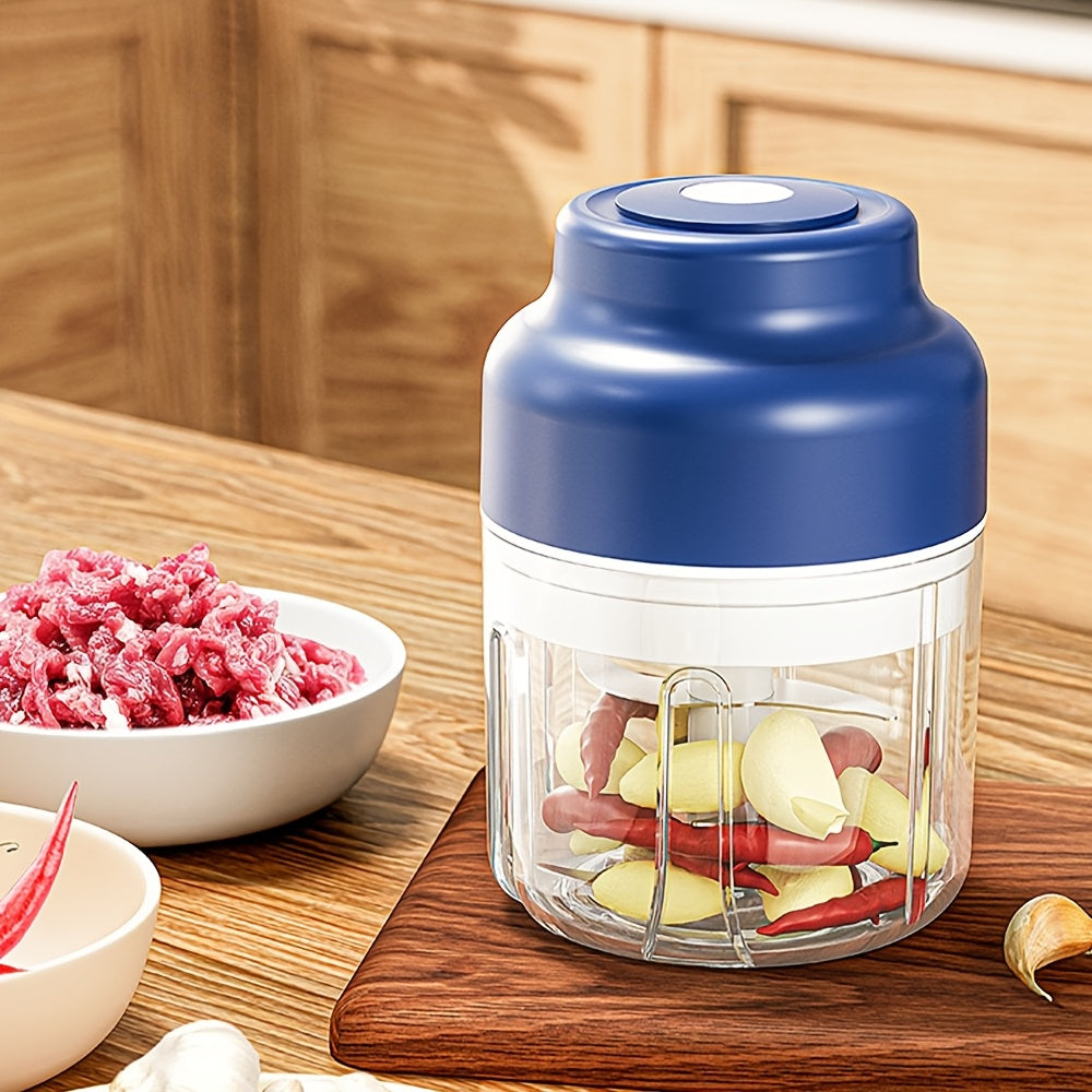 SENBOWE 320ml Six-Leaf Electric Garlic Mincing Device, Wireless Mini Garlic Press, Automatic Stirring Garlic Peeler, Kitchen Garlic Puller And Supplementary Food Machine