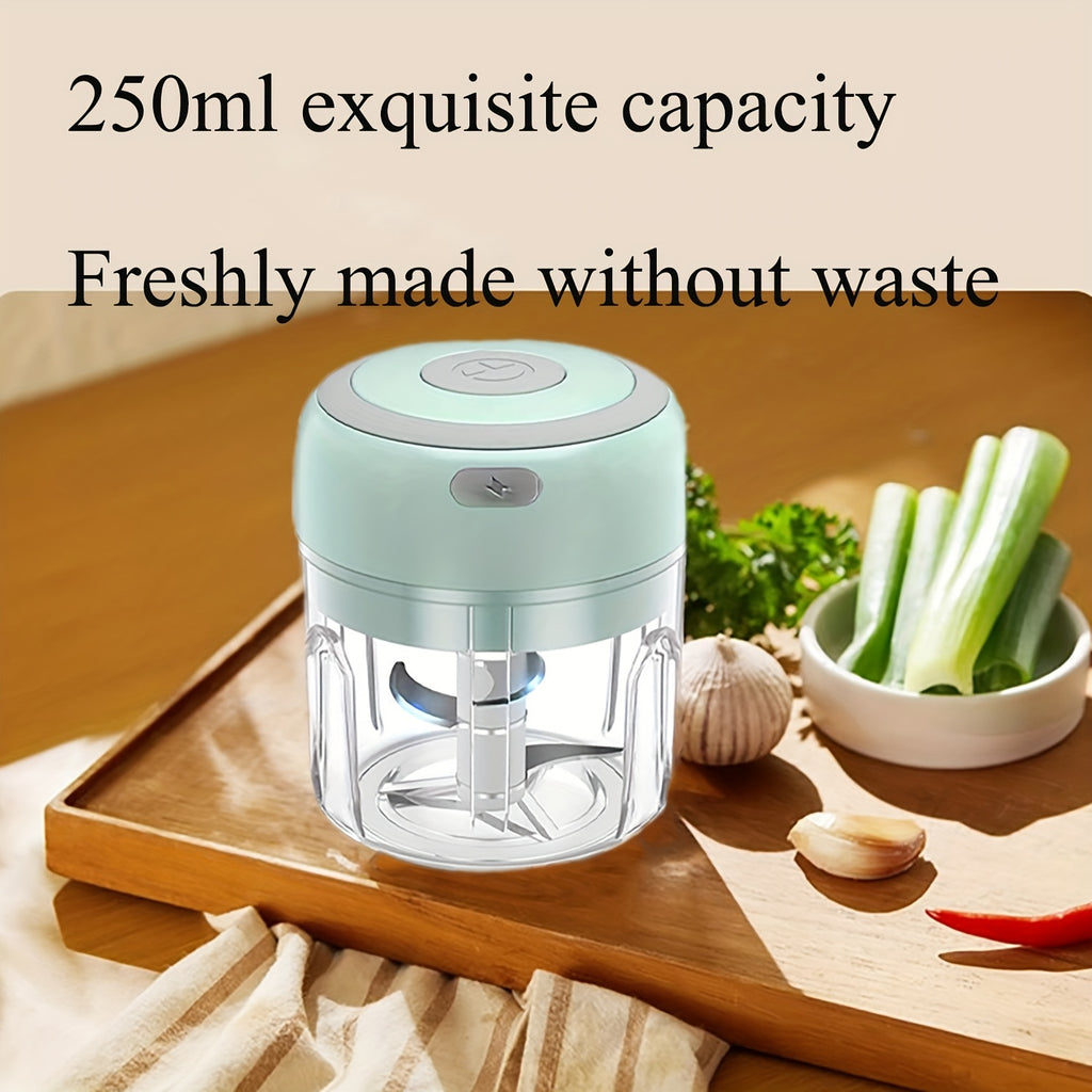 Electric garlic crusher, multi-functional vegetable processor, USB wireless garlic processor, portable food processor, suitable for garlic, ginger, chili, vegetables [three colors available], Garlic Grinder, Garlic Press, Vegetable Chopper, Food