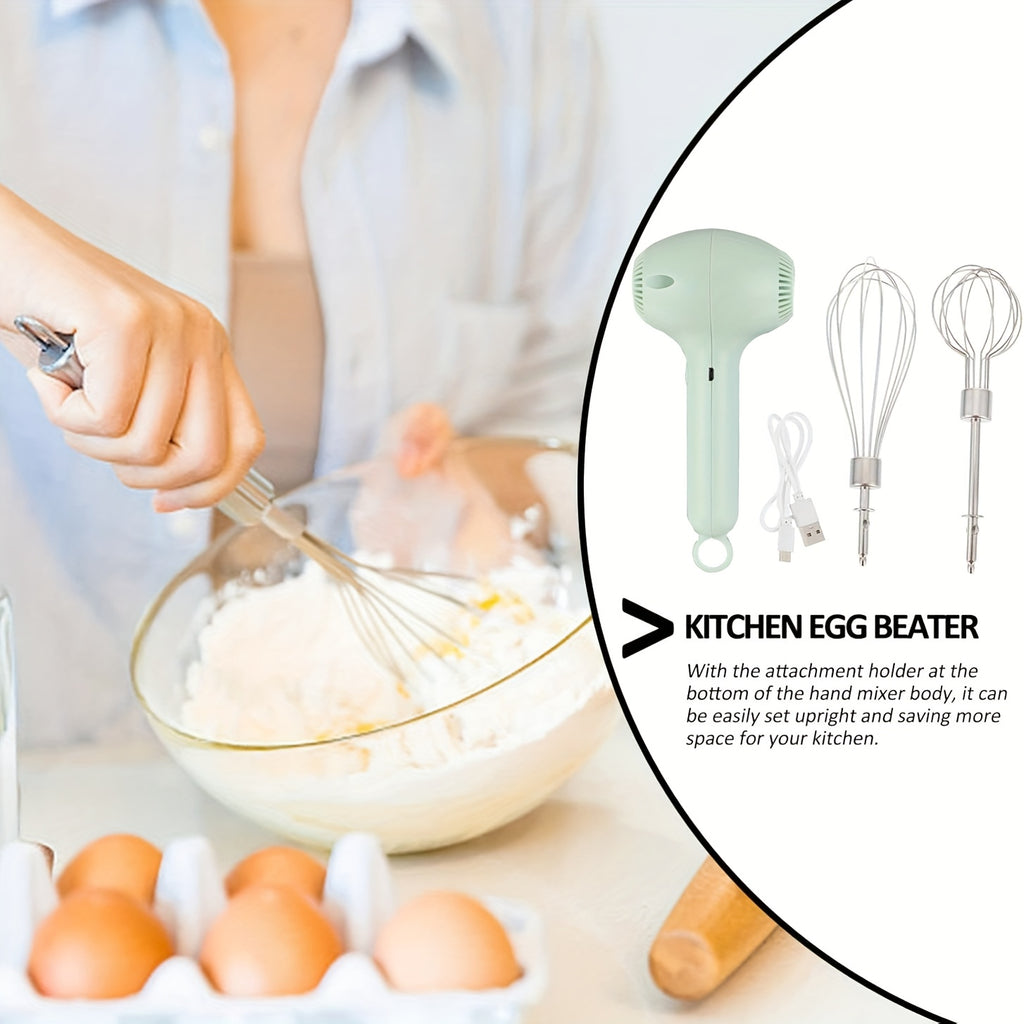 1pc, Automatic Cake Mixer, USB Rechargeable Handheld Egg Whisk for Whipping, Mixing, And Beating Cream, Electric Garlic Slicer, Food Processor for Meat, Chili, Onion, And Celery.