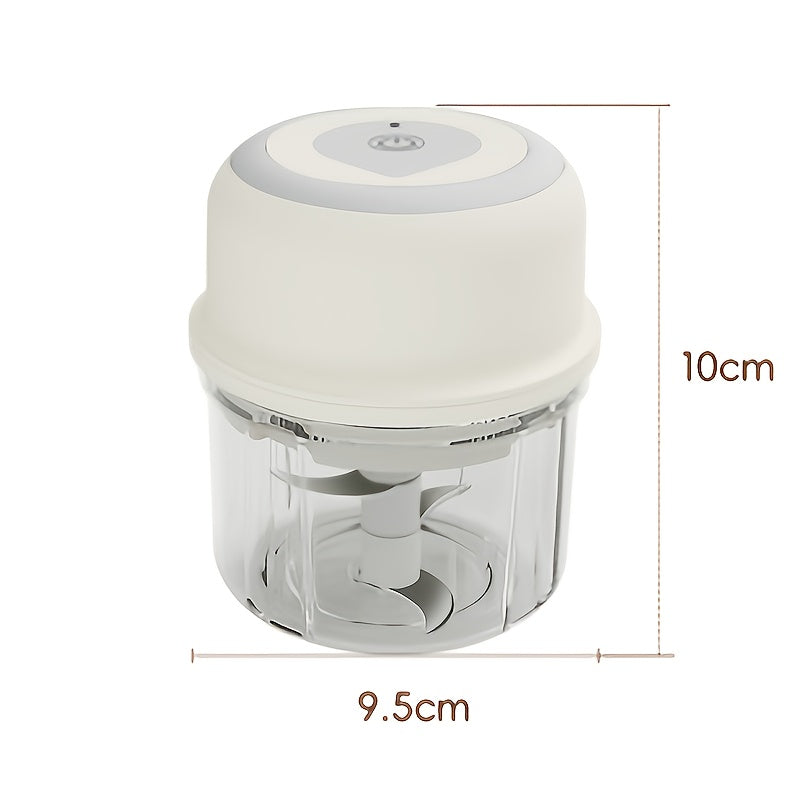 Electric Garlic Masher & Beater - USB Rechargeable Automatic Garlic Grinder with SUS Blades, Compact Design for Home Kitchen Use, Durable Plastic Construction, Garlic Crusher, Kitchen Gadget, Modern Kitchenware, Efficient Blending Technology