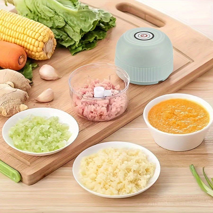 250ml Electric Mini Garlic Chopper USB Meat Grinder Garlic Crusher Sturdy Ginger And Vegetable Crusher With Safety Switch, Thickened, Chopper