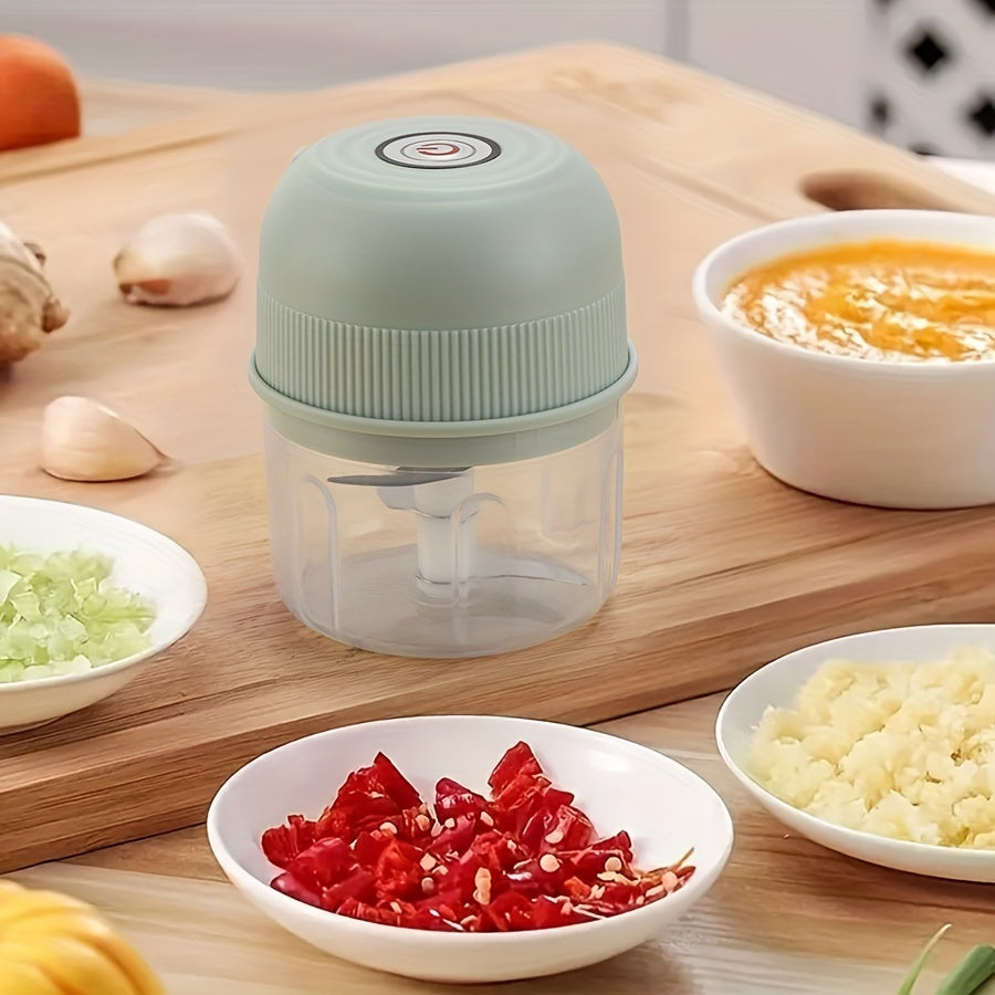 250ml Electric Mini Garlic Chopper USB Meat Grinder Garlic Crusher Sturdy Ginger And Vegetable Crusher With Safety Switch, Thickened, Chopper