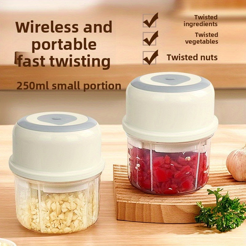 Upgraded Electric Garlic Press, Automatic Home Use Three-in-One Multi-Purpose Mincer & Chopper for Baby Food – Portable Kitchen Gadget with Easy Cleaning and Time-Saving Effort, Garlic Slicer Automatic, Manual Garlic Press, Garlic Crushing Plate, Garlic