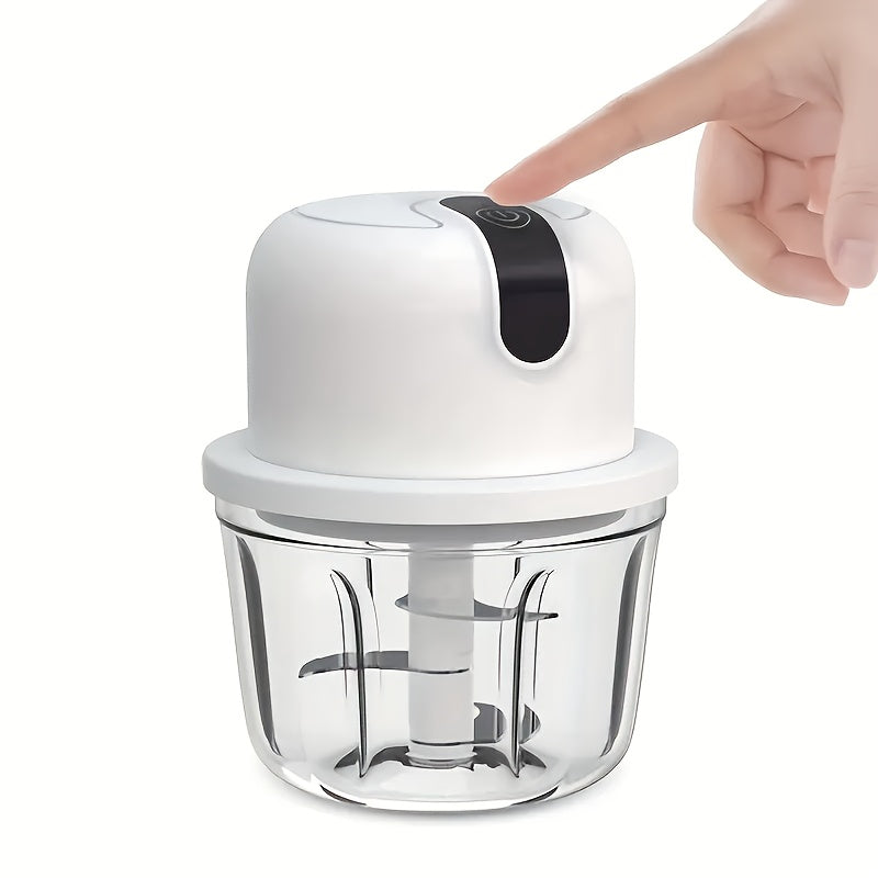 HOTU Single Pack Blender, 11.83oz Garlic Crusher Small Electric Masher, USB Rechargeable Multifunctional Electric Chopper, Household Multifunctional Meat Grinder Garlic Press Garlic Crusher, Suitable for Kitchen Appliances