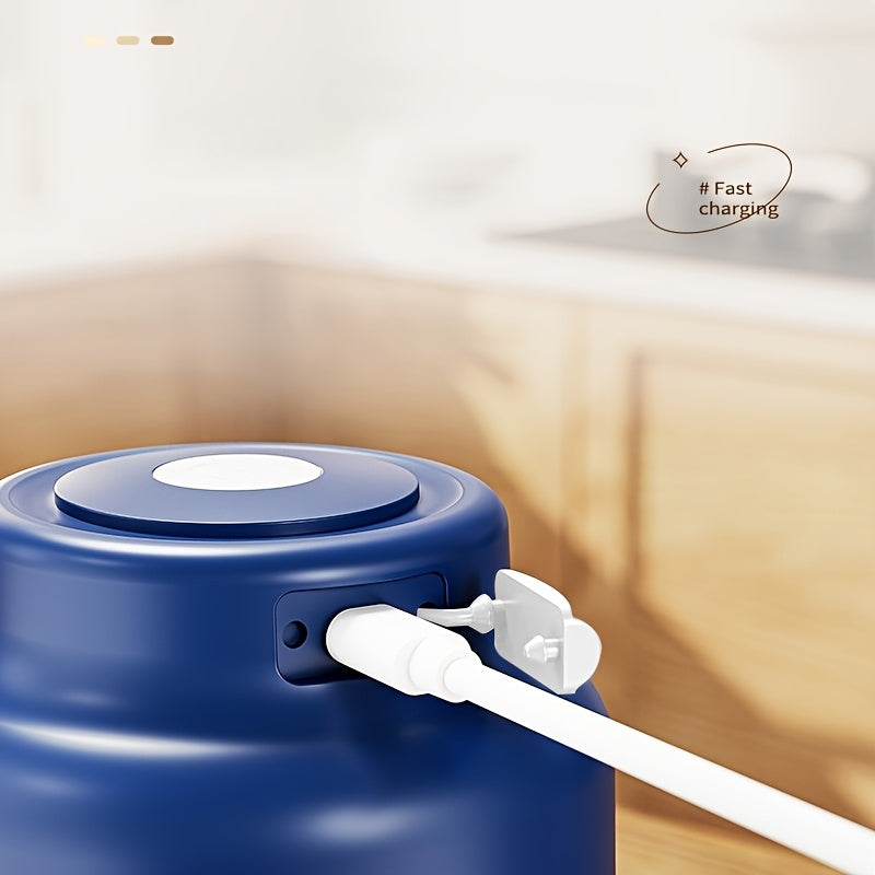 [6-Blade Electric Garlic Maker] 6-Blade Stainless Steel Portable USB Rechargeable Electric Garlic Maker | 320ml Large Capacity Auto-Mixing Chopper for Garlic, Meat, Veggies, Peppers, Ginger | Compact Kitchen Appliance, Home Cooking, Stylish Gadget,