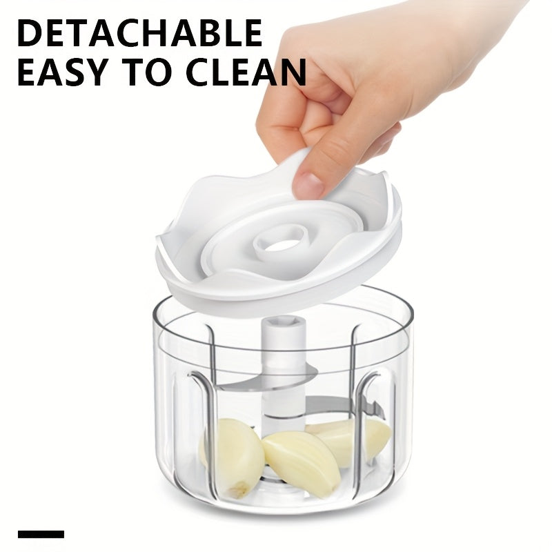 1pc Electric Garlic Chopper, 3-blade Garlic Grinder, Mini Vegetable Chopper, USB Portable Vegetable Chopper, Garlic Mincer, Home Small Automatic Meat Grinder To Pull Garlic And Pound Garlic, Suitable For Families.