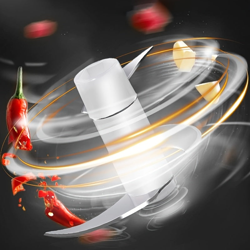 Electric Rechargeable Portable Cordless 400ml Mini Food Processor - Versatile Garlic/Veggie/Onion Chopper, Blender with Stainless Steel Blade for Nuts, Chili, Minced Meat, Spices & More