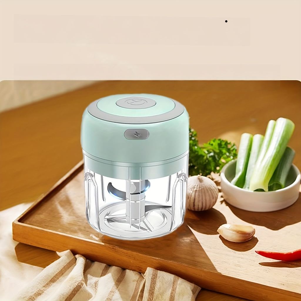 Electric garlic crusher, multi-functional vegetable processor, USB wireless garlic processor, portable food processor, suitable for garlic, ginger, chili, vegetables [three colors available], Garlic Grinder, Garlic Press, Vegetable Chopper, Food
