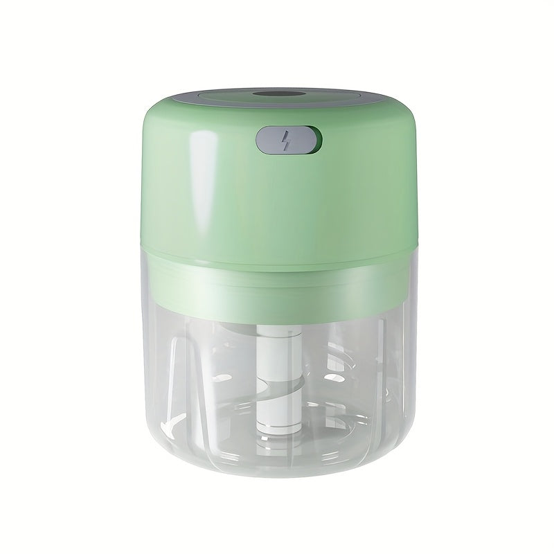 Mini Kitchen Rechargeable Garlic Chopper with Sharp Stainless Steel Blade, Durable PP Material, USB Charging, 1200 RPM Motor, Compact Design for Garlic, Peppers, Onions, Nuts, and Fruits – Perfect for Small Kitchens, Garlic Crusher