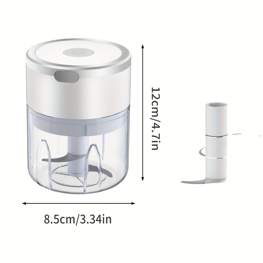 [8.45oz Electric Garlic Masher] 8.45oz Automatic Electric Garlic Masher & Meat Grinder | Multifunctional Kitchen Food Processor with Rechargeable Battery, Portable for Meat Grinding, Stuffing, and More | Modern Kitchen Gadget, Durable Plastic Body, Garlic