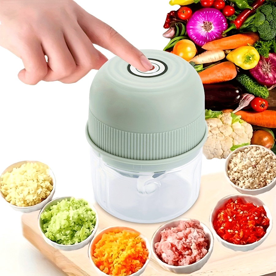 250ml Electric Mini Garlic Chopper USB Meat Grinder Garlic Crusher Sturdy Ginger And Vegetable Crusher With Safety Switch, Thickened, Chopper