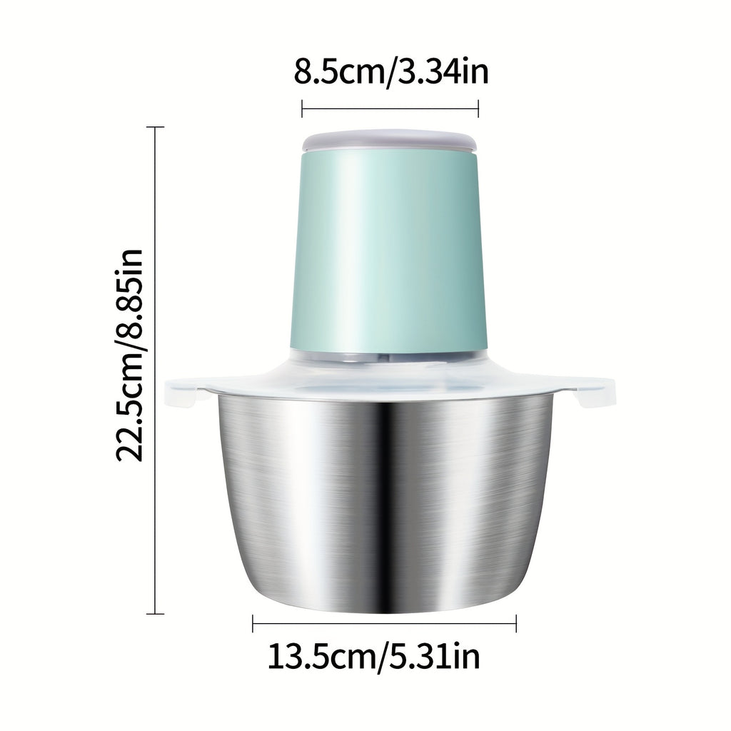 Food Chopper, Food Processor Mini Electric, 2L 148W, Stainless Steel Mincer for Kitchen, Vegetable, Onion, Garlic, Salad, Baby Food, Fruit, Nut