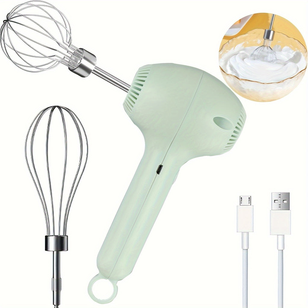 1pc, Automatic Cake Mixer, USB Rechargeable Handheld Egg Whisk for Whipping, Mixing, And Beating Cream, Electric Garlic Slicer, Food Processor for Meat, Chili, Onion, And Celery.
