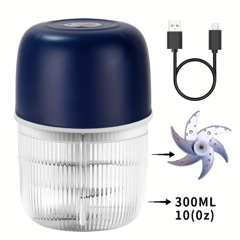 2 Sets Electric Garlic Crusher & Food Shredder - USB-Powered Electric Vegetable Chopper with 6 Blades, Portable Garlic Press, Onion, Chili, Meat Miner - Compact Kitchen appliance for Home, Restaurant, Camping - Easy-Clean Design & Long-Lasting Battery -