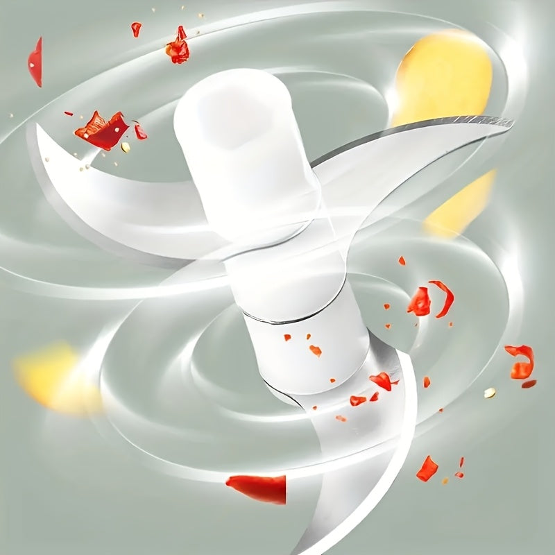 [Mini Food Processor] Portable Mini 1pc Food Processor | Electric Garlic Mincer with Stainless Steel Blades, USB Rechargeable 1200RPM Wireless Kitchen Blender, Speed Control, Easy Clean, 250ML Capacity, Lithium Battery