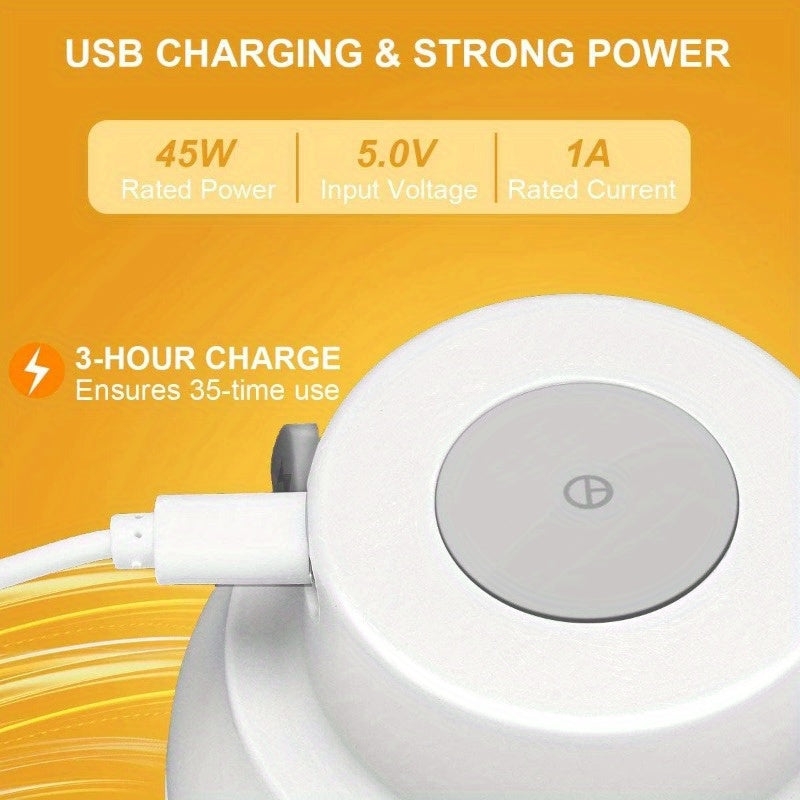 Electric Garlic Chopper & Masher - Mini Food Processor with Garlic Peeler & Spoon, 100ml/3.3fl.oz Capacity, White, Compact Design for Easy Storage, Durable Metal Construction, Perfect for Chopping Garlic, Herbs, and More, Garlic Crusher, Kitchen Gadget,