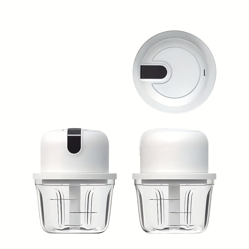 HOTU Single Pack Blender, 11.83oz Garlic Crusher Small Electric Masher, USB Rechargeable Multifunctional Electric Chopper, Household Multifunctional Meat Grinder Garlic Press Garlic Crusher, Suitable for Kitchen Appliances