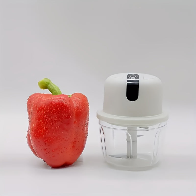 HOTU Single Pack Blender, 11.83oz Garlic Crusher Small Electric Masher, USB Rechargeable Multifunctional Electric Chopper, Household Multifunctional Meat Grinder Garlic Press Garlic Crusher, Suitable for Kitchen Appliances