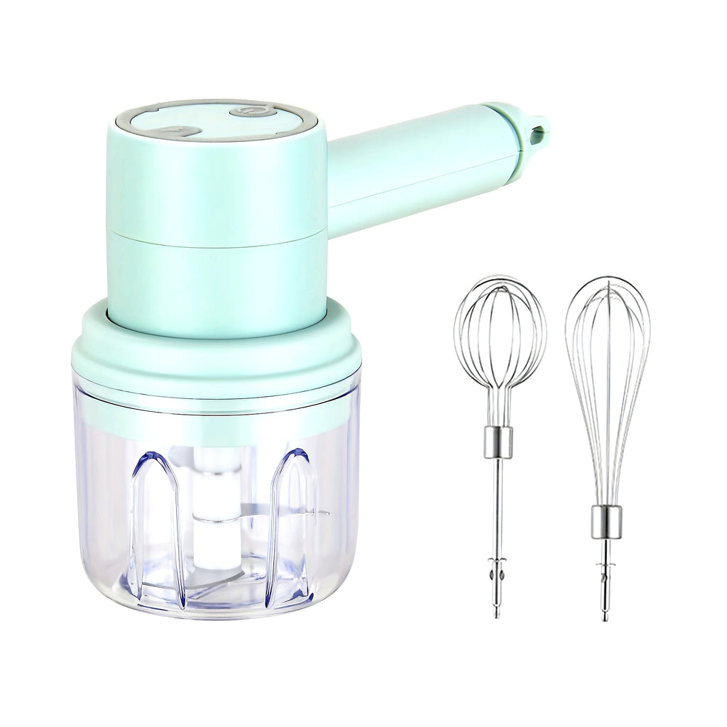 [Portable Food Processor] Rechargeable Portable Electric Food Processor with 3 Sharp Stainless Steel Blades | Multi-Functional Kitchen Appliance for Chopping, Grinding, Mixing Eggs & Cream, Ideal for Garlic, Pepper, Onion, Celery, Ginger, Meat - 1200mAh