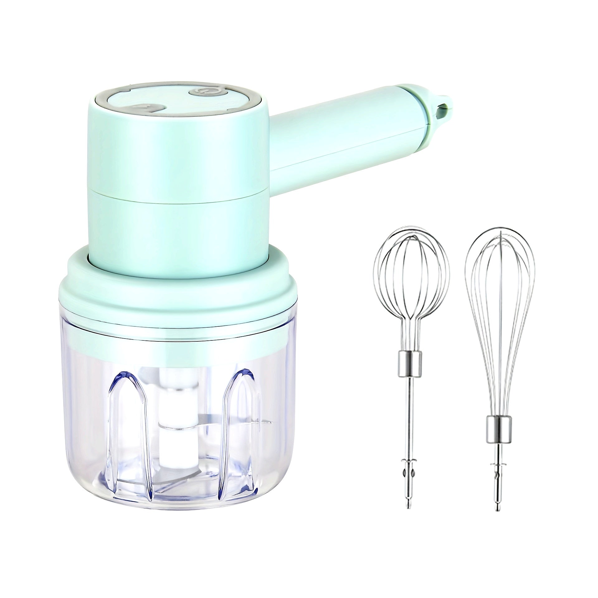 [Portable Food Processor] Rechargeable Portable Electric Food Processor with 3 Sharp Stainless Steel Blades | Multi-Functional Kitchen Appliance for Chopping, Grinding, Mixing Eggs & Cream, Ideal for Garlic, Pepper, Onion, Celery, Ginger, Meat - 1200mAh