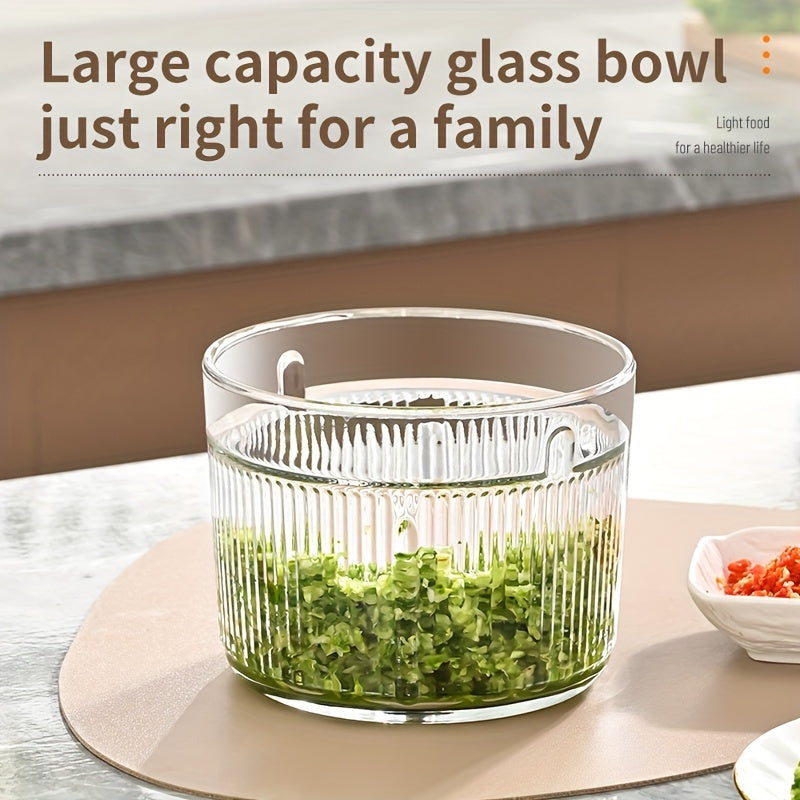 Plug-In Model with a 40.58oz Glass Meat Grinder Bowl And Three 8.45oz Seasoning Small Bowls. Household Preparation Seasoning Machine, Multifunctional Electric Grinder, Baby Food Grinder, Minced Meat Grinder, Food Chopper, Electric Vegetable Chopper,