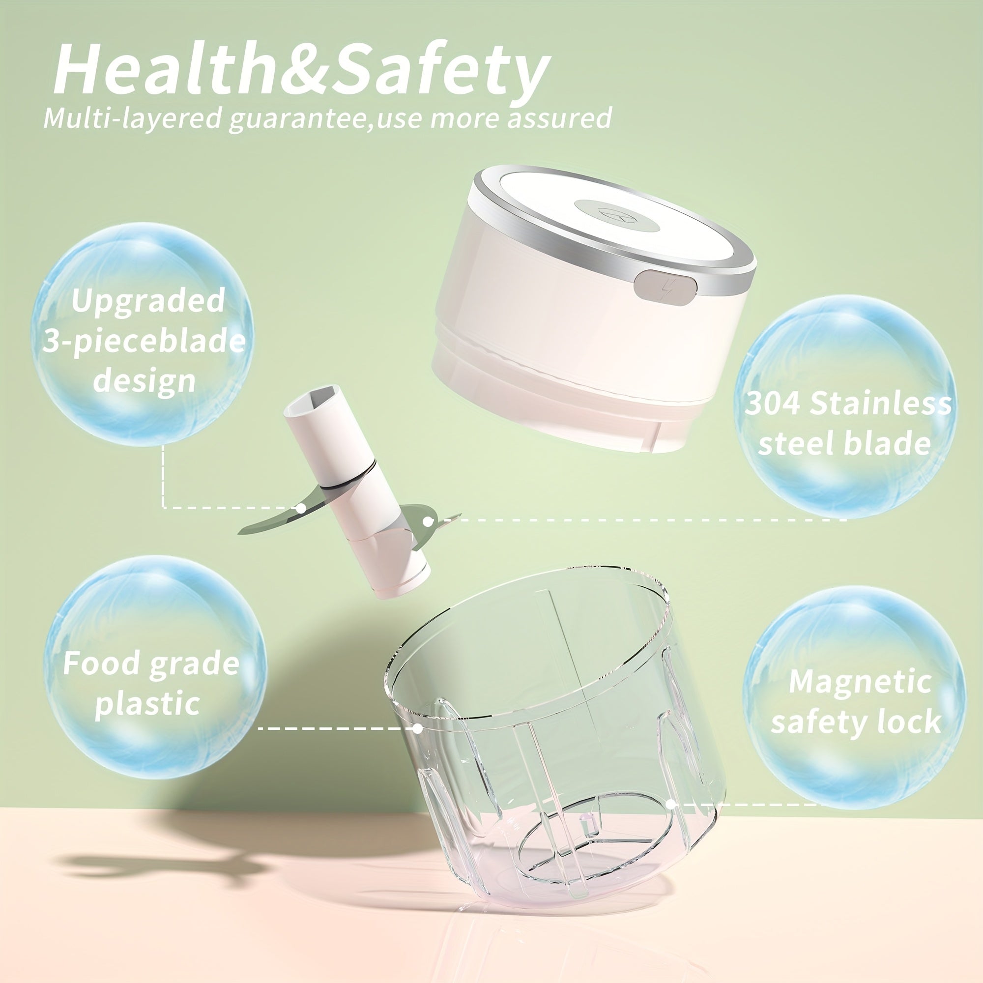 [8.45oz Electric Garlic Masher] 8.45oz Automatic Electric Garlic Masher & Meat Grinder | Multifunctional Kitchen Food Processor with Rechargeable Battery, Portable for Meat Grinding, Stuffing, and More | Modern Kitchen Gadget, Durable Plastic Body, Garlic