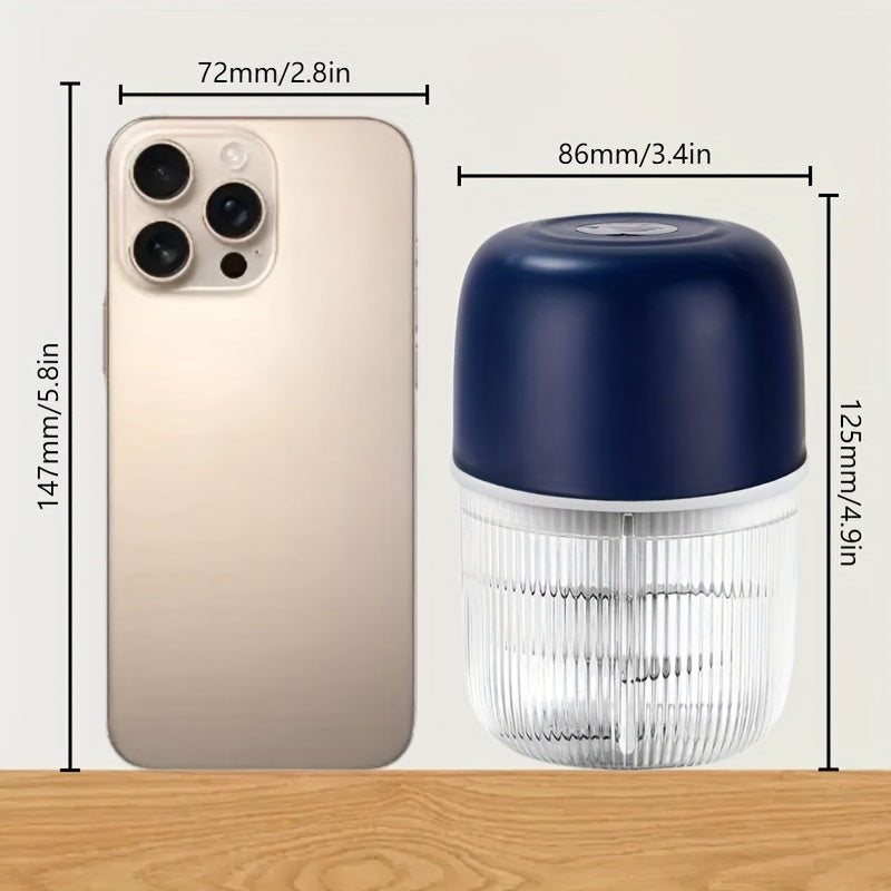 2 Sets Electric Garlic Crusher & Food Shredder - USB-Powered Electric Vegetable Chopper with 6 Blades, Portable Garlic Press, Onion, Chili, Meat Miner - Compact Kitchen appliance for Home, Restaurant, Camping - Easy-Clean Design & Long-Lasting Battery -