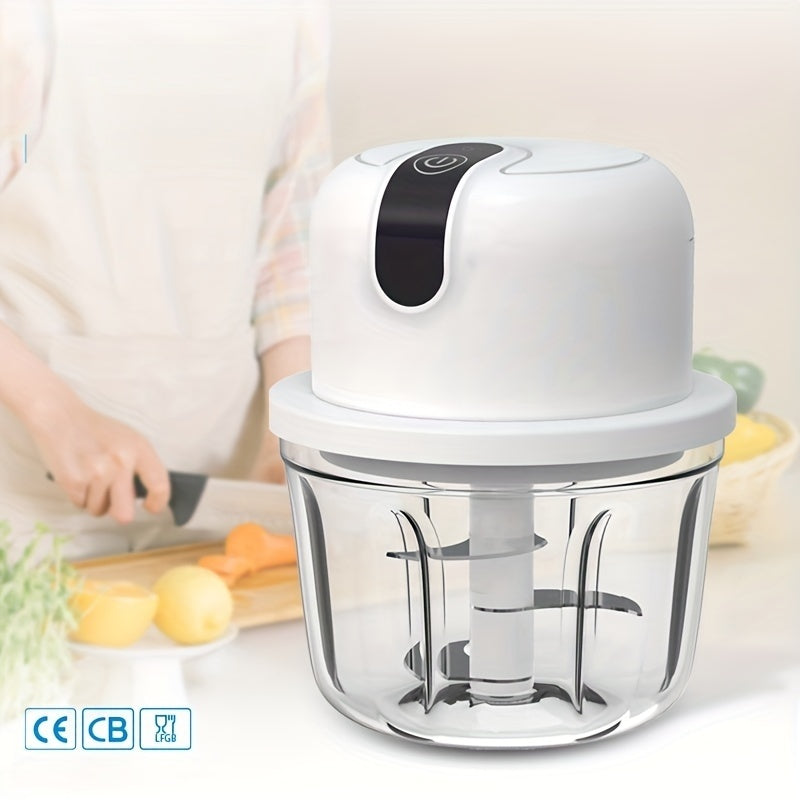 350ML USB Wireless Multi-function Food Electric Garlic Chopper Mini Small Garlic Masher Mincer Crusher for Pepper Chili Nuts Meat Grinder Food Processor /Electric Mincer Vegetable Chili Meat Grinder Food Crusher