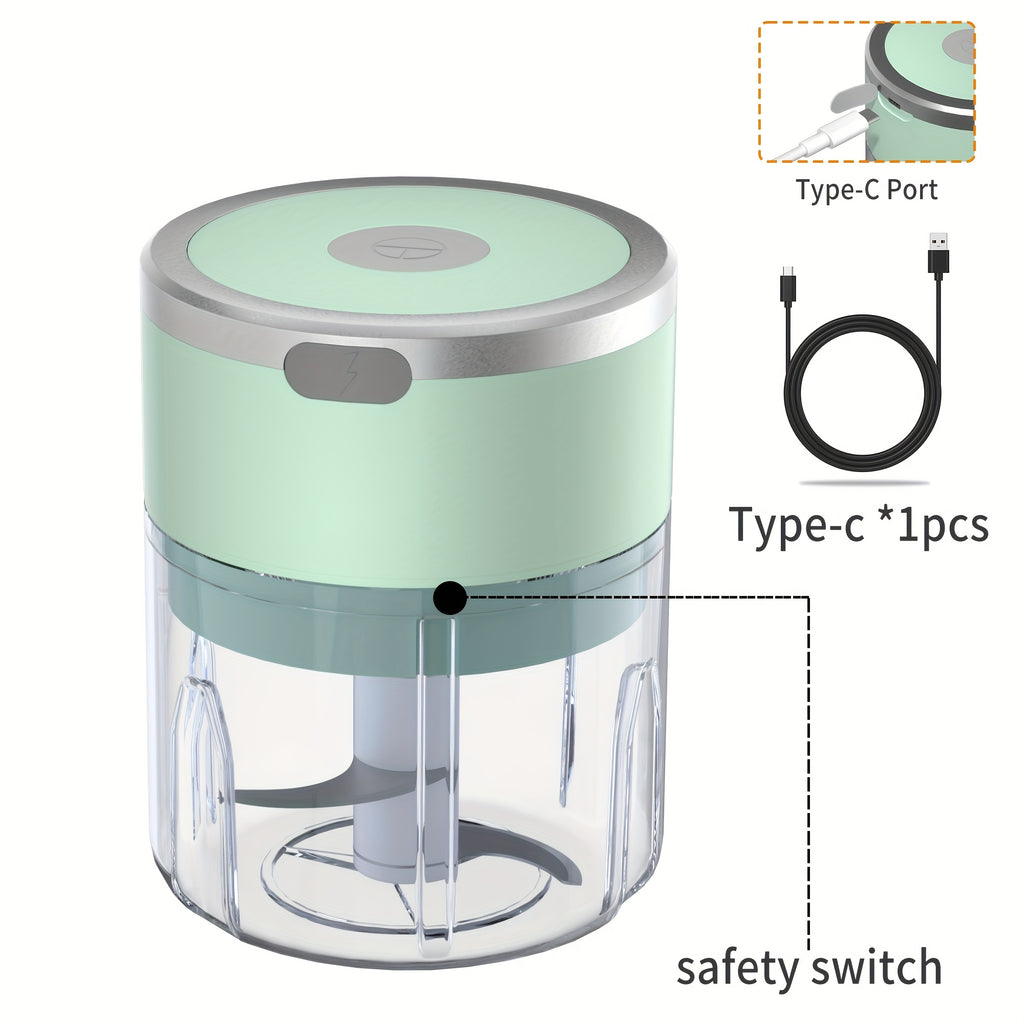 [8.45oz Electric Garlic Masher] 8.45oz Automatic Electric Garlic Masher & Meat Grinder | Multifunctional Kitchen Food Processor with Rechargeable Battery, Portable for Meat Grinding, Stuffing, and More | Modern Kitchen Gadget, Durable Plastic Body, Garlic