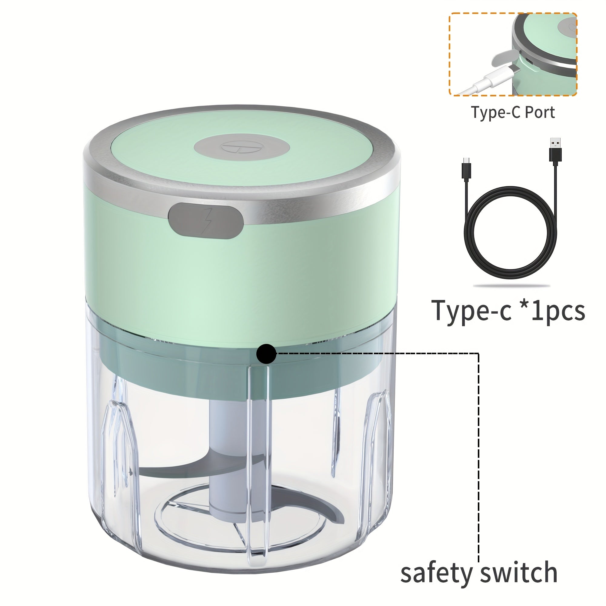 [8.45oz Electric Garlic Masher] 8.45oz Automatic Electric Garlic Masher & Meat Grinder | Multifunctional Kitchen Food Processor with Rechargeable Battery, Portable for Meat Grinding, Stuffing, and More | Modern Kitchen Gadget, Durable Plastic Body, Garlic