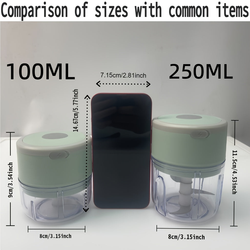 [8.45oz Electric Garlic Masher] 8.45oz Automatic Electric Garlic Masher & Meat Grinder | Multifunctional Kitchen Food Processor with Rechargeable Battery, Portable for Meat Grinding, Stuffing, and More | Modern Kitchen Gadget, Durable Plastic Body, Garlic