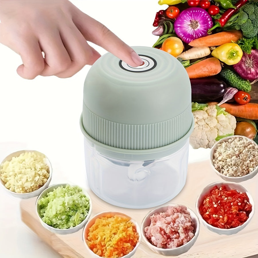 250ml Electric Mini Garlic Chopper USB Meat Grinder Garlic Crusher Sturdy Ginger And Vegetable Crusher With Safety Switch, Thickened, Chopper