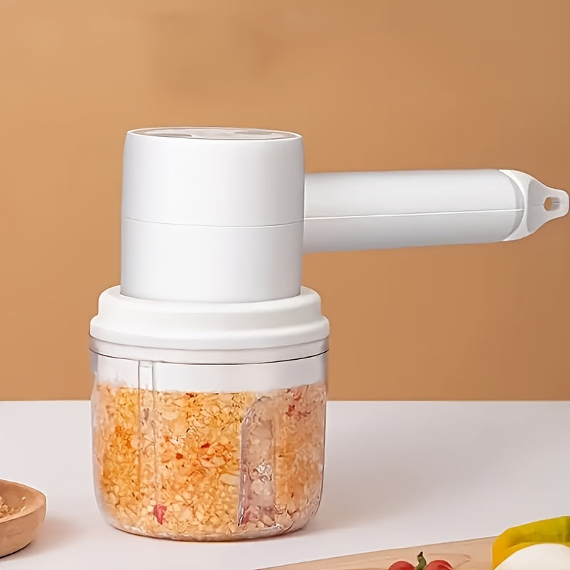 Cordless Electric Garlic Chopper And Egg Whisk, a 2-In-1 Hand Mixer That Is USB Rechargeable. This Set Features a 3-Speed Adjustable Egg Beater And Garlic Mincer, Ideal for Baking, Making Cakes, Cookies, Butter Tarts, And Chopping Onions, Vegetables,