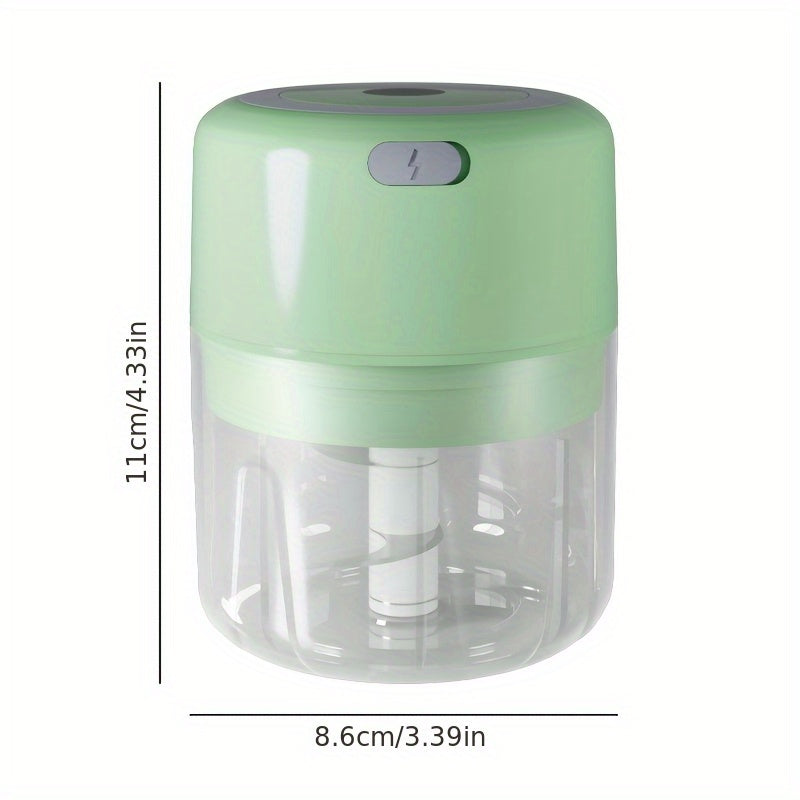 Mini Kitchen Rechargeable Garlic Chopper with Sharp Stainless Steel Blade, Durable PP Material, USB Charging, 1200 RPM Motor, Compact Design for Garlic, Peppers, Onions, Nuts, and Fruits – Perfect for Small Kitchens, Garlic Crusher